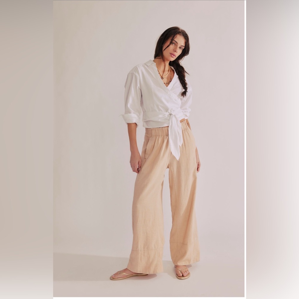 FREE PEOPLE Days End Linen Pull On Pants | Size S
